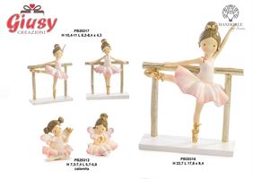 Ballerina Spiritosa In Resina Alla Sbarra H.22,7 Cm 1*8