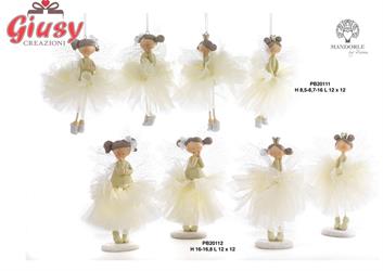 Fatina Spiritosa In Resina Con Vestito Di Stoffa 4 Soggetti Assortiti H.16,8 Cm 4*48