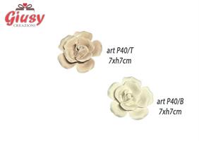 Magnete Rosa In Porcellana Color Tortora 7xH.7 Cm 12*144