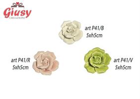 Magnete Rosa In Porcellana Color Bianco 5xH.5 Cm 18*216