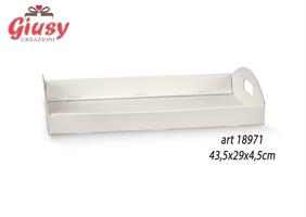 Cesto Decoro Fibra Bianca 43,5x29xH.4,5 Cm 1*30