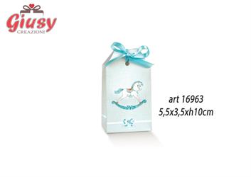Tag Decoro Cavallino Color Azzurro 5,5x3,5xH.10 Cm 10*200