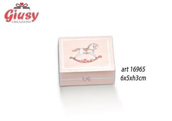 Scatola Degustazione Decoro Cavallino Color Rosa Con Inserto Divisore 6x5xH.3 Cm 10*200