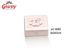 Scatola Degustazione Decoro Cavallino Color Rosa Con Inserto Divisore 6x5xH.3 Cm 10*200