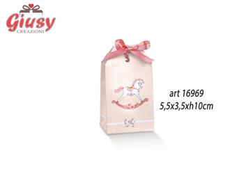 Tag Decoro Cavallino Color Rosa 5,5x3,5xH.10 Cm 10*200