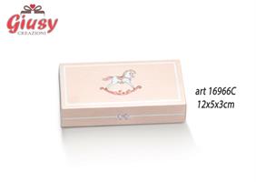 Scatola Degustazione Decoro Cavallino Color Rosa Con Inserto Divisore 12x5xH.3 Cm 10*200
