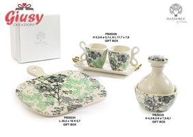 Set Tete-A-Tete In Porcellana Decoro Floreale 6 Cm Completo Di Scatola 1*24