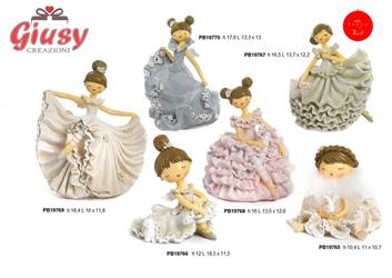 Ballerina Spiritosa In Resina Con Rose H.16,5 Cm 1*12