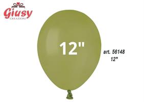 Busta Da 50 Palloncini In Lattice Da 12 Matte Colors Verde Oliva 6*100