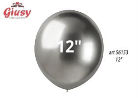 Busta Da 50 Palloncini In Lattice Da 12 Metallic Colors Argento 6*100