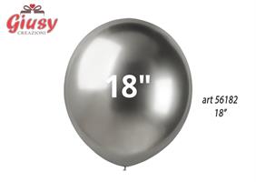 Busta Da 25 Palloncini In Lattice Da 18 Metallic Colors Argento 6*50