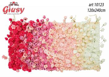 Parete Con Fiori Artificiali Multicolor 120x240 Cm