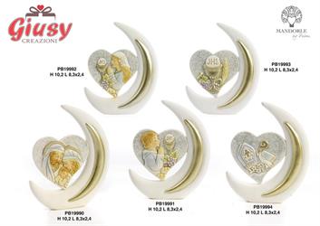 Mezzaluna Con Cuore Raffigurante Mitra Pastorale In Resina H.10,2 Cm 12*120