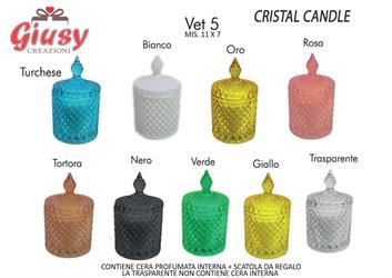 Scatola In Vetro Color Oro Con Candela Profumata 7xH.11 Cm Completo Di Scatola 1*48
