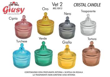 Scatola In Vetro Color Oro Con Candela Profumata 10xH.13 Cm Completo Di Scatola 1*36