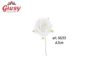 Bocciolo Rosa Artificiale Colore Bianco Diametro 4 Cm 72*1440