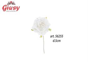 Bocciolo Rosa Artificiale Colore Bianco Diametro 4 Cm 72*1440