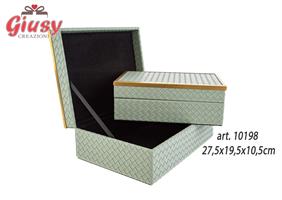 Set 2 Bauletti In Legno Color Verde Salvia 27,5x19,5xH.10,5 Cm 1*8