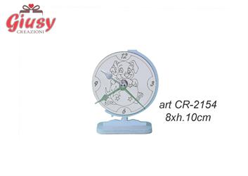 Orologio In Legno Color Celeste Con Cagnolino 8xH.10 Cm Completo Di Scatola