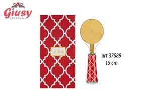Taglia Pizza Con Decoro Rosso 15 Cm Completo Di Scatola 1*36