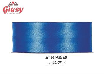 Nastro Doppio Raso Color Billiant Blu Mm40x25 Metri