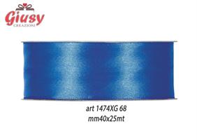 Nastro Doppio Raso Color Billiant Blu Mm40x25 Metri