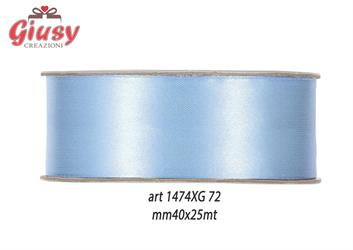 Nastro Doppio Raso Color Light Blu Mm40x25 Metri