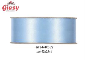 Nastro Doppio Raso Color Light Blu Mm40x25 Metri