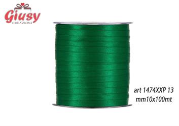 Nastro Doppio Raso Color Verde Scuro Mm10x100 Metri