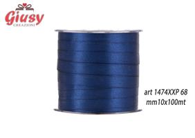 Nastro Doppio Raso Color Billiant Blu Mm10x100 Metri