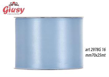 Nastro Doppio Raso Satinato Color Azzurro Cielo 70Mmx25 Metri