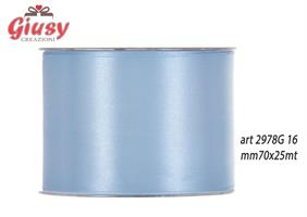 Nastro Doppio Raso Satinato Color Azzurro Cielo 70Mmx25 Metri