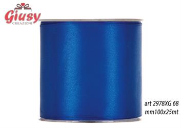 Nastro Doppio Raso Satinato Color Brilliant Blu 100Mmx25 Metri