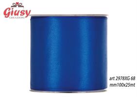 Nastro Doppio Raso Satinato Color Brilliant Blu 100Mmx25 Metri