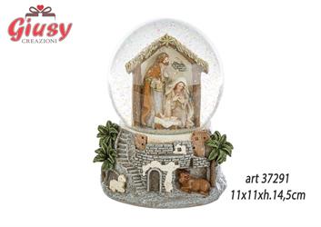 Carrillon Presepe In Resina Con Ampolla In Vetro 11x11xH.14,5 Cm 1*12