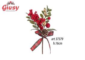 Pick Natalizio Con Nastro Tartan H.16 CM 24*288