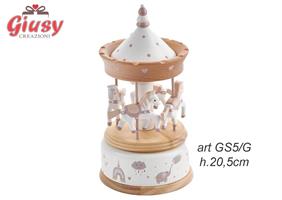 Carillon Giostrina Girl In Legno H.20 Cm Completa Di Scatola 1*24