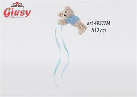 Orsetto Peluche Con Nastri Azzurri H.12 Cm 12*144