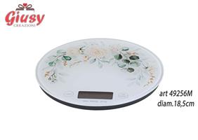 Bilancia In Vetro Decoro Blooming Love Diametro 18,5 Cm Completo Di Scatola 1*36