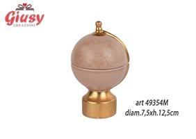 Mappamondo Cameo Rosa In Ceramica Collezione Dolomite 7,5xH.12,5 Cm Con Candela - Cera Grammi 40 Completo Di Scatola 1*36