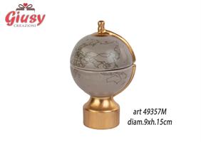 Mappamondo Tortora In Ceramica Collezione Dolomite 9xH.15 Cm Con Candela - Cera Grammi 100 Completo Di Scatola 1*36