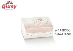 Scatolina Gift Linea Orsetta Con Palloncini Color Rosa 6x6xH.3 Cm 10*200