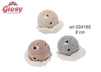 Sfera Su Mani In Porcellana Linea Especial 3 Soggetti Assortiti 9 Cm Con Luce Led Senza Pile 3*48