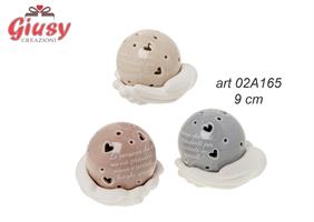 Sfera Su Mani In Porcellana Linea Especial 3 Soggetti Assortiti 9 Cm Con Luce Led Senza Pile 3*48