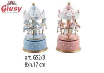 Carillon Giostra Boy In Resina 8xh.17 Cm Completa Di Scatolo 1*24