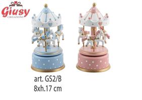 Carillon Giostra Boy In Resina 8xh.17 Cm Completa Di Scatolo 1*24