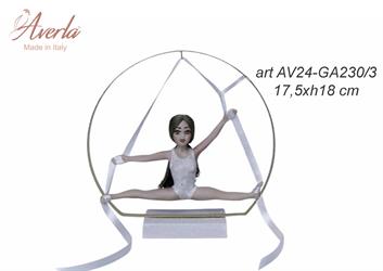 Ginnasta In Spaccata In Porcellana Di Capodimonte Con Body Bianco 17,5xH.18 Cm Completa Di Scatola Cilindrica