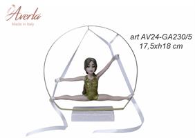 Ginnasta In Spaccata In Porcellana Di Capodimonte Con Body Oro 17,5xH.18 Cm Completa Di Scatola Cilindrica