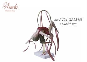 Ginnasta Aerea In Porcellana Di Capodimonte Con Body Fuxia 16xH.21 Cm Completa Di Scatola Cilindrica