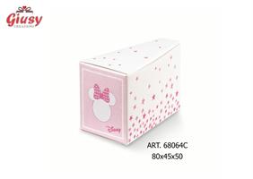 Porta Confetti Fetta Torta Minnie 8x4,5x5 Cm Colore Rosa E Bianco 10*200